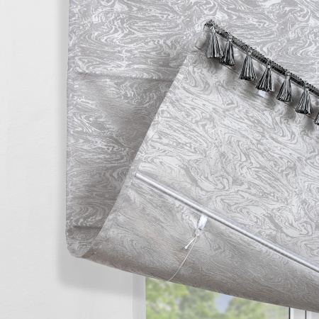 Римская штора с бахромой, Сиеста цвет серый