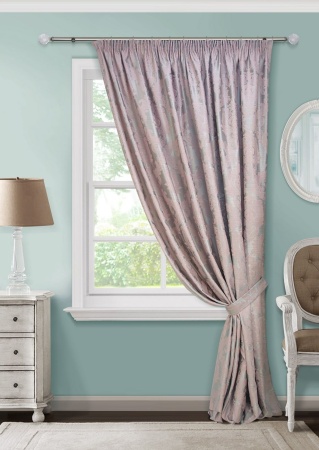 Штора на тесьме 220х270 см Vera с подхватом цвет бледно-розовый