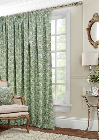 Портьера на тесьме "Fog" 200х270 см зеленый