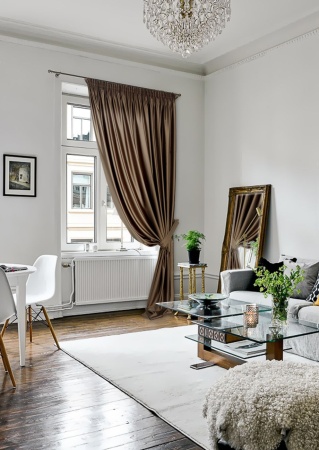 Портьера на тесьме "Lindor" 250x300 см коричневая