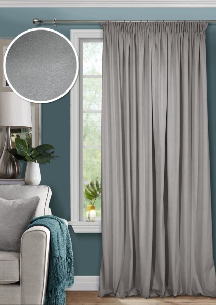 Штора на тесьме 200х270 Pudra с подхватом цвет серый