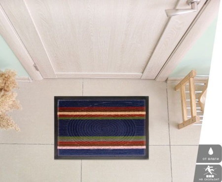 Коврик VORTEX придверный рельефный 40х60 COMFORT цвет синий