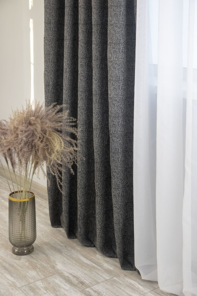 Штора на люверсах 200х260 см Ливит цвет темно-серый