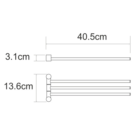 Держатель полотенец тройной K-1033BLACK 