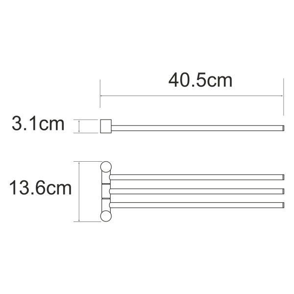 Держатель полотенец тройной K-1033BLACK 