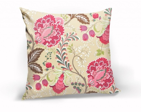 Подушка декоративная на молнии 40х40 см Casandra цвет бежево-розовый