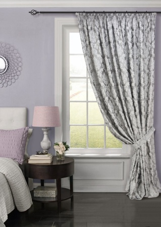 Штора на тесьме 220х270 см Afina с подхватом цвет серый