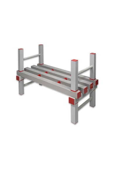 Стеллаж одноярусный В-70, серый/красный