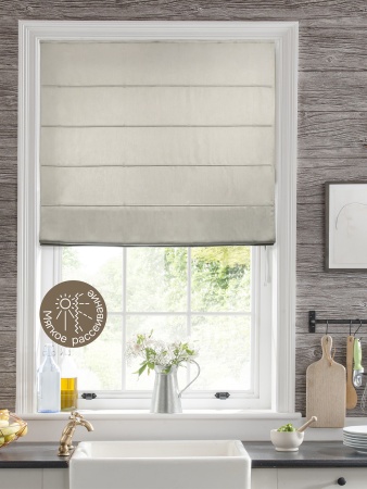 Римская штора Шанталь блеск на веревочном механизме светло-серый