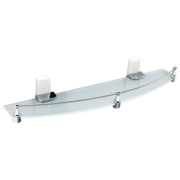 Полка стеклянная с бортиком Leine K-5044WHITE