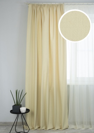 Штора на тесьме 160х270 см Sahara с подхватом цвет ваниль