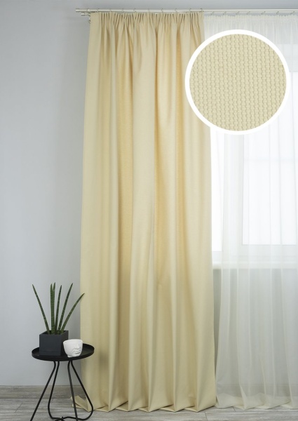 Штора на тесьме 160х270 см Sahara с подхватом цвет ваниль