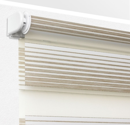 Рулонные шторы день ночь УЮТ Люрекс цвет кремовый