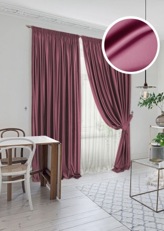 Комплект штор "Lindor-SH" 2 шторы - 220х270, тюль - 450х270 красный