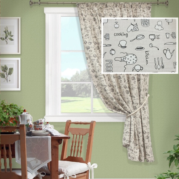 Штора на тесьме "Дишес Dishes" 136х175
