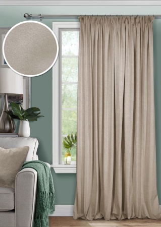 Штора на тесьме 200х270 Pudra с подхватом цвет бежевый