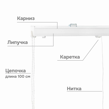 Карниз для римских штор с цепочным управлением 160 см