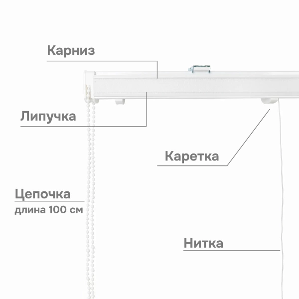 Карниз для римских штор с цепочным управлением 160 см