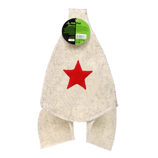 Шапка для бани и сауны "Будёновка" белая "Банные штучки", войлок