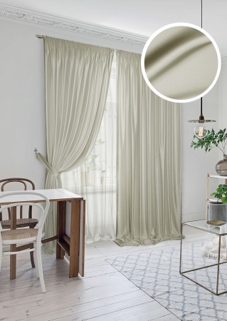 Комплект штор "Lindor-SH" 2 шторы - 220х270, тюль - 450х270 зеленый