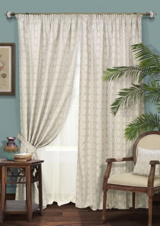 Комплект штор на тесьме "Agra - S" 2 шторы 136х270, тюль 450х270