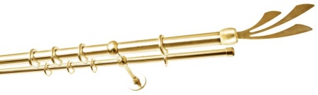 Карниз 2-х рядный гладкий ∅20/16мм, латунь, 400 см, Комета Карниз 2-х рядный гладкий ∅20/16мм, латунь, 400 см, Комета