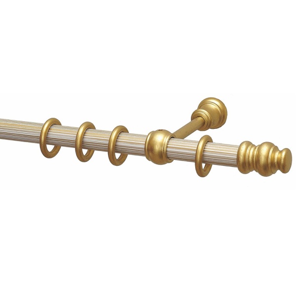 Карниз Марилена однорядный (ДЕРЕВО), батист золото, 250 см