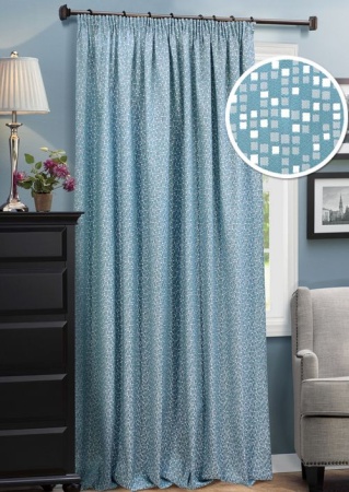 Портьера на тесьме "Domino" 220х270 голубой