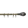 Карниз телескопический однорядный, металл, Кружево, Золото антик, 160-320см