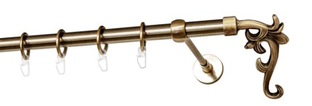 Карниз однорядный гладкий ∅16мм, бронза, 400 см, Лиана Карниз однорядный гладкий ∅16мм, бронза, 400 см, Лиана