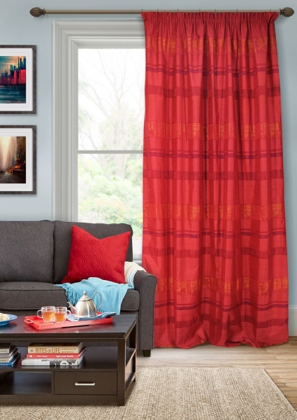 Штора на тесьме "Альборг Alborg" 146х270 красный
