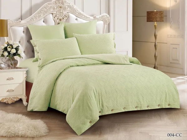 Постельное белье Евро Cleo Candy Cotton цвет бледно-зеленый