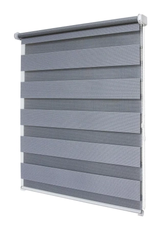 Рулонные шторы день ночь УЮТ Тиссура цвет серебро