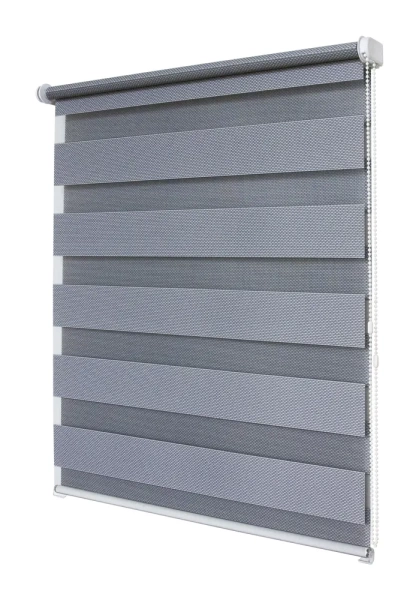 Рулонные шторы день ночь УЮТ Тиссура цвет серебро