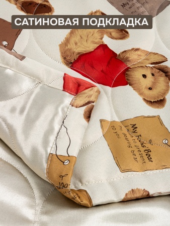 Комплект покрывало Мишутка 80х120 см, 1 наволочка 40х40 см, цвет бежевый