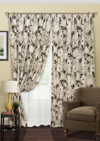 Комплект штор на тесьме "Talia-ST" 2 шторы 200х270, тюль 450х270