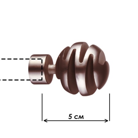 Наконечник "Шар резной", Коньяк , Ø16мм