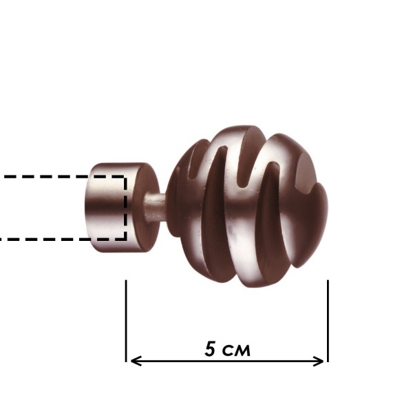 Наконечник "Шар резной", Коньяк , Ø16мм