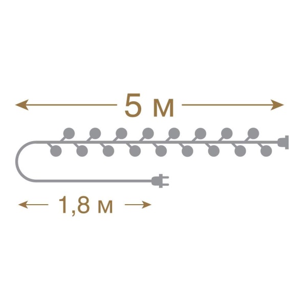 Электрогирлянда светодиодная Vegas Шарики мультиколор 5 м