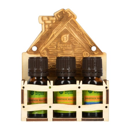 Набор эф. масел  "Банька" (апельсин+сосна+можжевельник) 3 масла по 10 мл "Банные штучки"