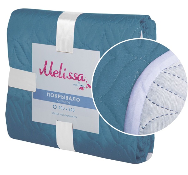 Покрывало Mona Liza Melissa 200х220 цвет бирюзовый