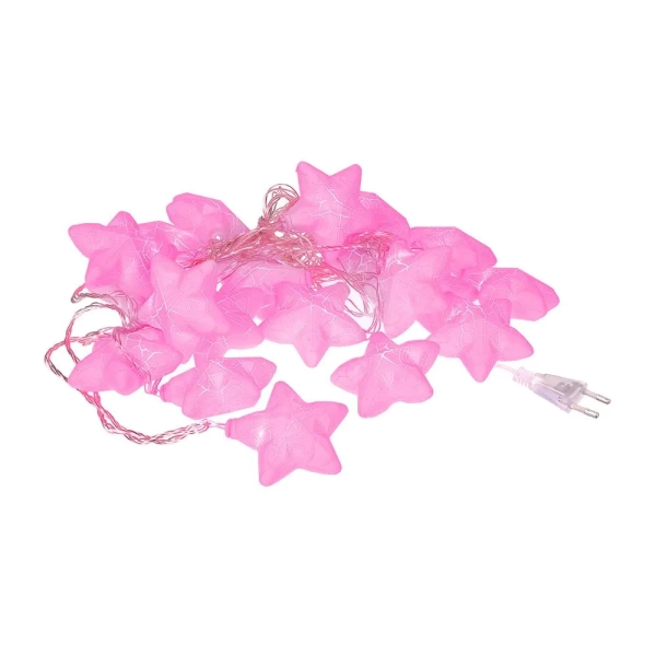 Электрогирлянда светодиодная Vegas Нить Звездочки розовый 5 м
