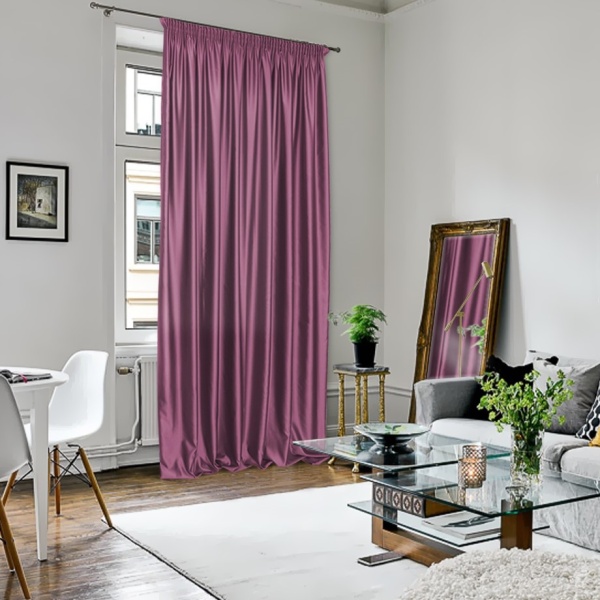 Портьера на тесьме "Lindor" 250x300 см розовый