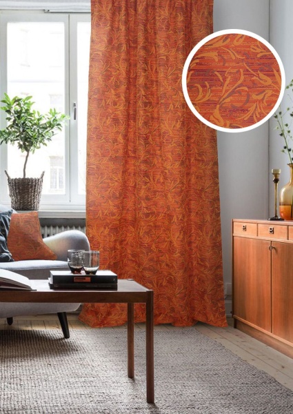 Штора на тесьме 136х270 см Arlanda с подхватом цвет кирпично-оранжевый