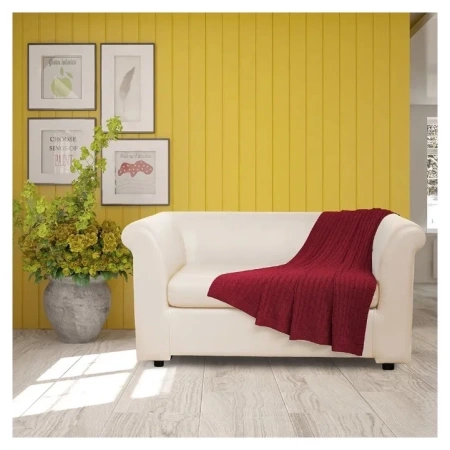 Вязаный плед Nordvic 160x120 см цвет вишневый