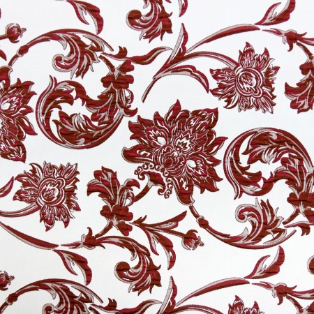 Портьерная ткань на отрез ширина 300 см Жаккард RAMO цвет красный