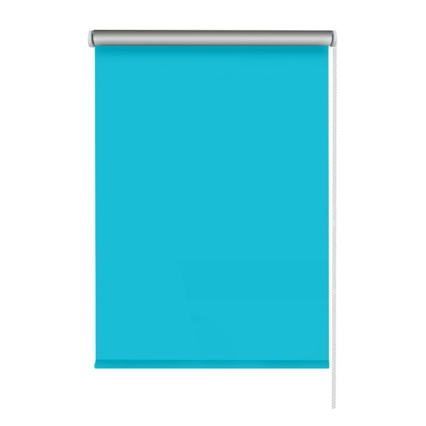 Рулонные шторы Блэкаут, отражающий, голубой