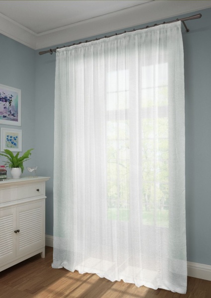 Тюль на тесьме 450х275 см Cresh - XL цвет белый