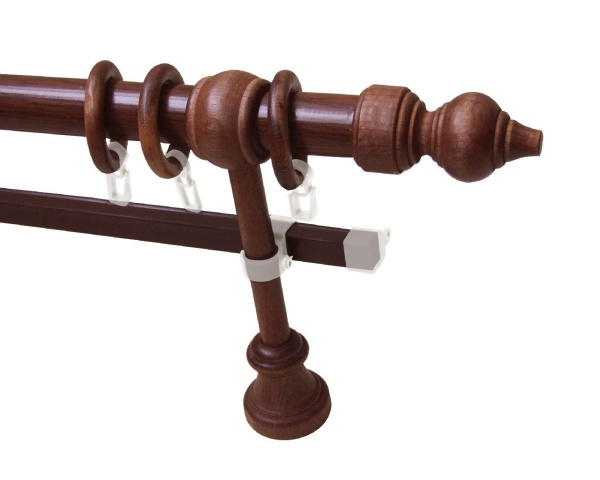 Карниз Комби двухрядный (МЕТАЛЛ/ДЕРЕВО) темный орех Карниз Комби двухрядный (МЕТАЛЛ/ДЕРЕВО) темный орех