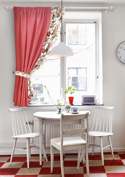 Штора на тесьме "Kimberly Red" 175x175